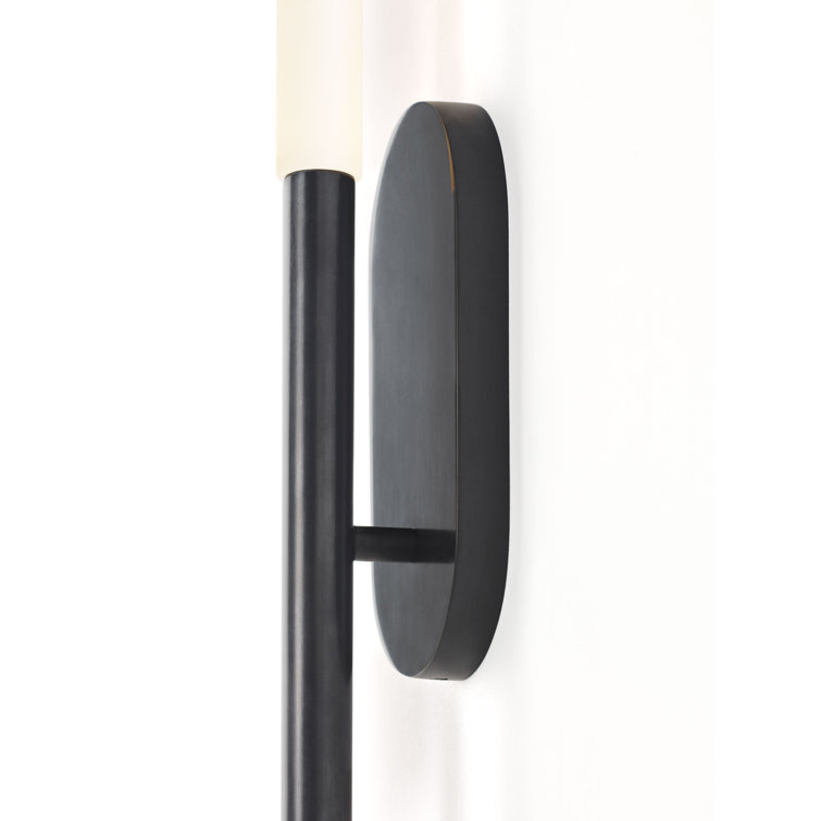 Bronze and Black LED Outdoor Wall Sconce with Etched Crystal