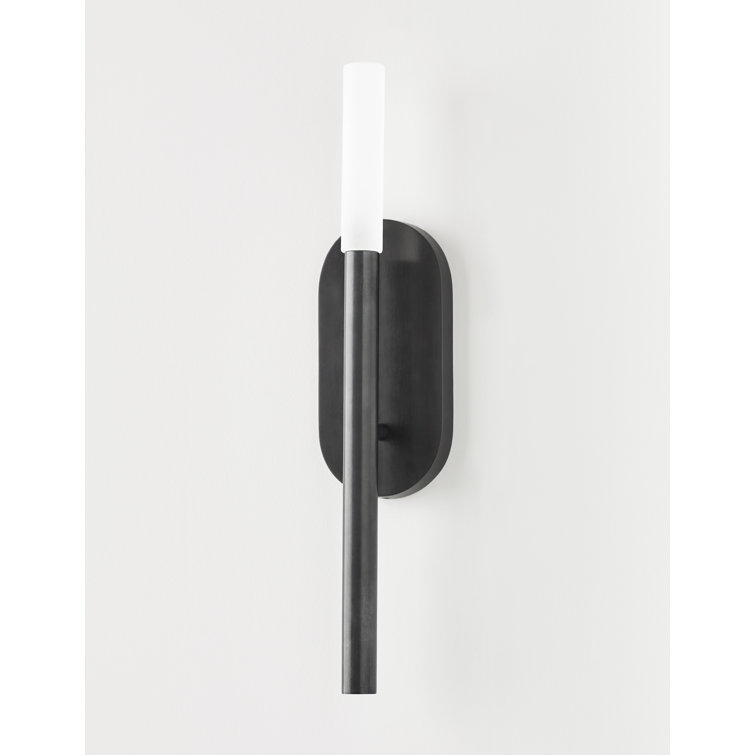 Bronze and Black LED Outdoor Wall Sconce with Etched Crystal