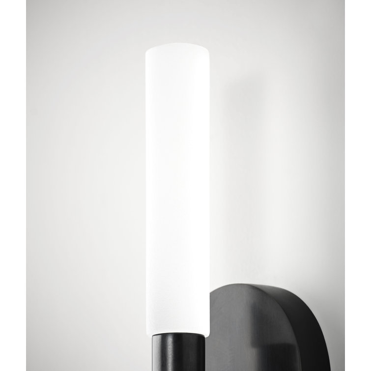 Bronze and Black LED Outdoor Wall Sconce with Etched Crystal