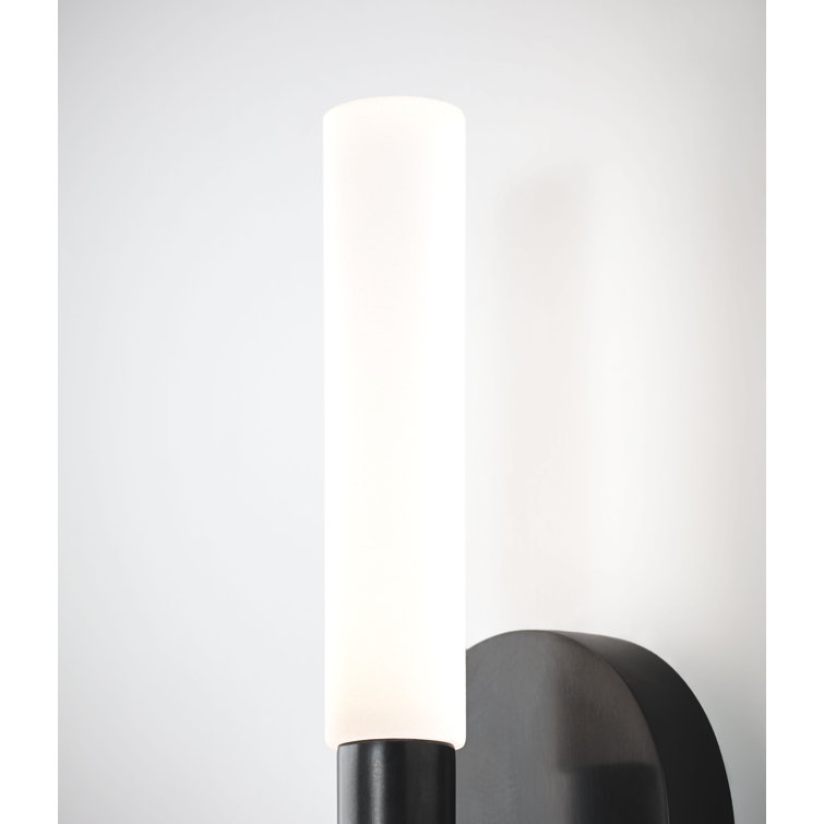 Bronze and Black LED Outdoor Wall Sconce with Etched Crystal
