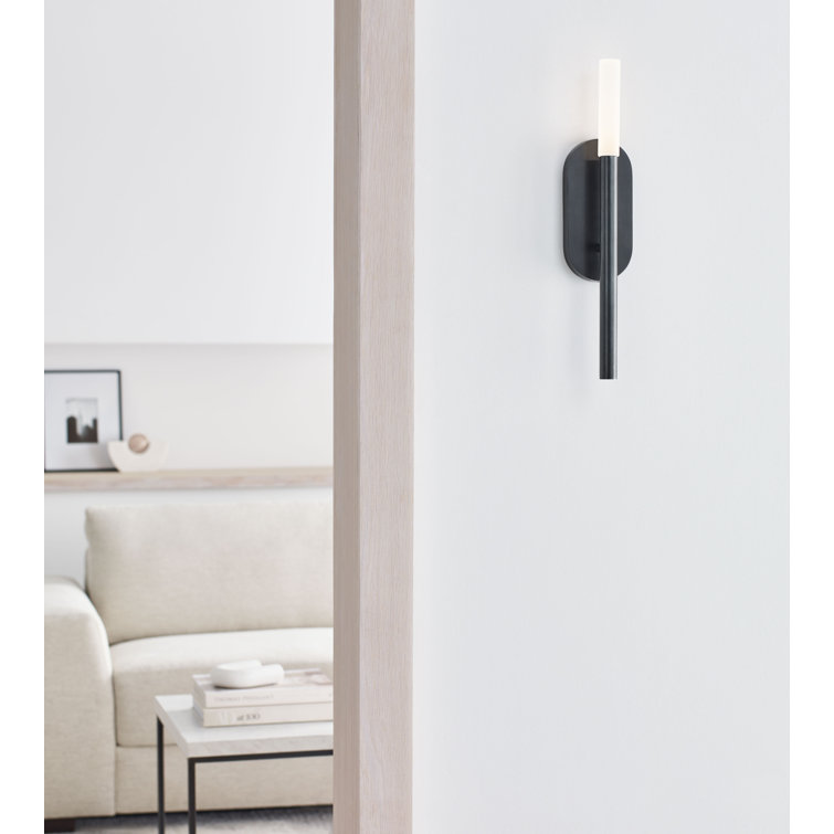 Bronze and Black LED Outdoor Wall Sconce with Etched Crystal