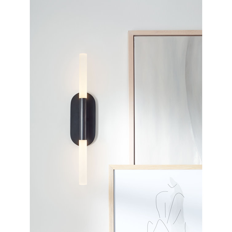 Rousseau Slim Bronze and Black LED Outdoor Vanity Light