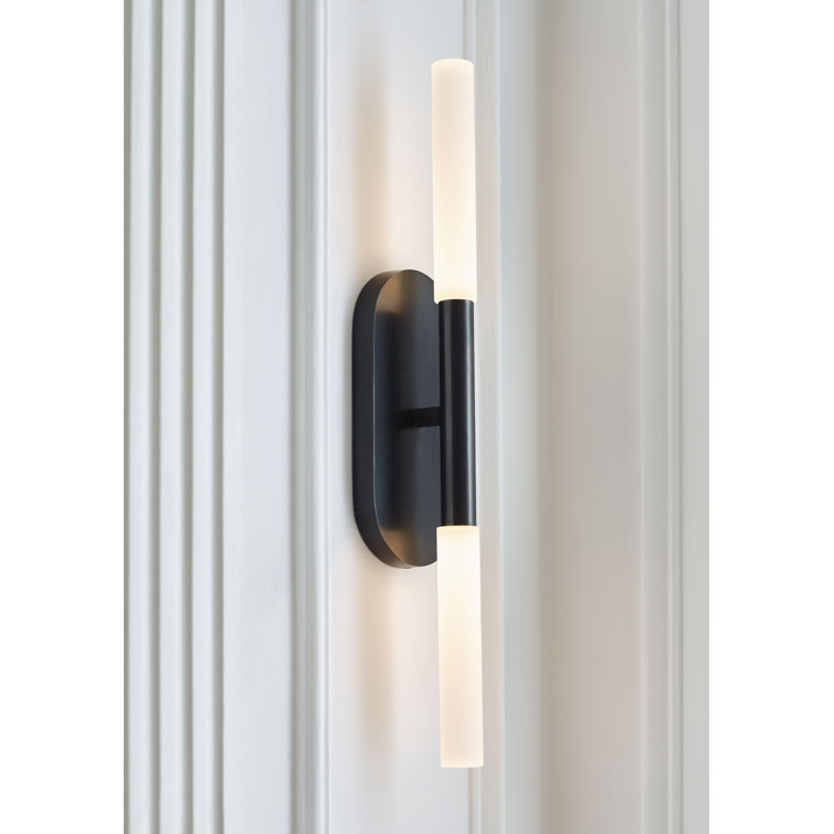 Rousseau Slim Bronze and Black LED Outdoor Vanity Light