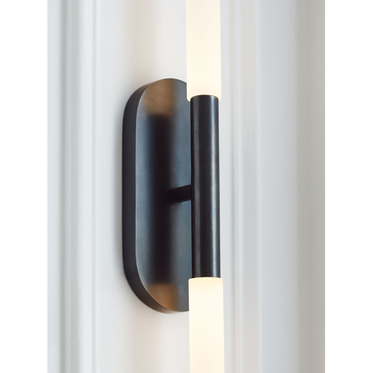 Rousseau Slim Bronze and Black LED Outdoor Vanity Light