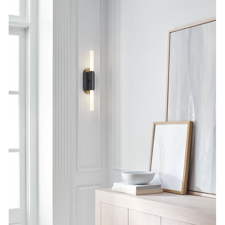 Rousseau Slim Bronze and Black LED Outdoor Vanity Light