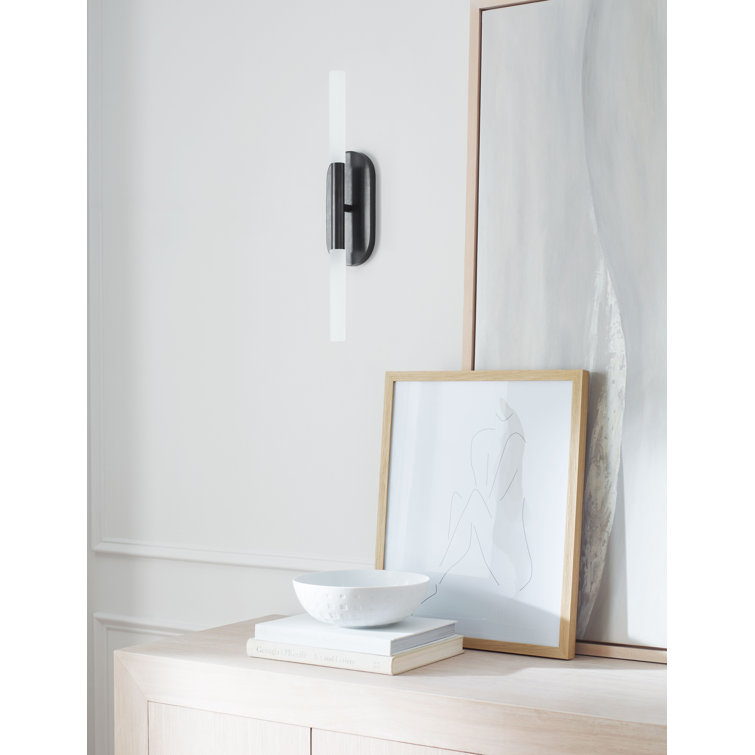 Rousseau Slim Bronze and Black LED Outdoor Vanity Light