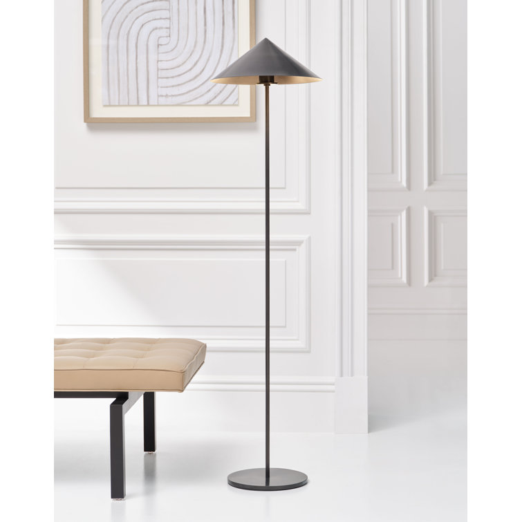 Hand-Rubbed Antique Brass Outdoor Floor Lamp, 55"