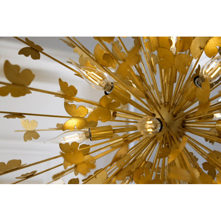 Farfalle Gold Crystal 18-Light Organic Elegance Chandelier