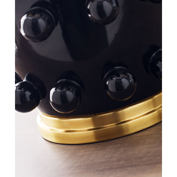 Edison 26.5'' Outdoor Black Porcelain Sphere Table Lamp