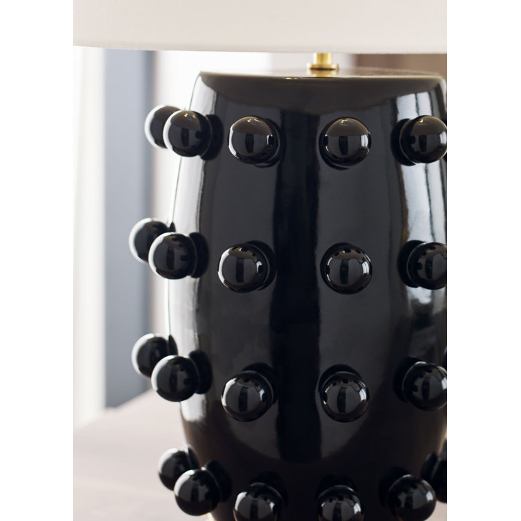 Edison 26.5'' Outdoor Black Porcelain Sphere Table Lamp