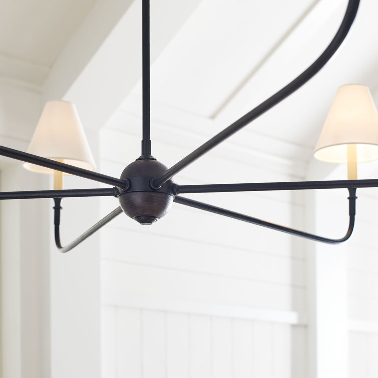 Aged Iron and Crystal 6-Light Candle Chandelier