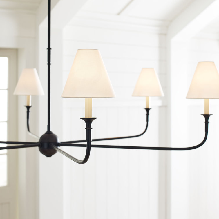 Aged Iron and Crystal 6-Light Candle Chandelier