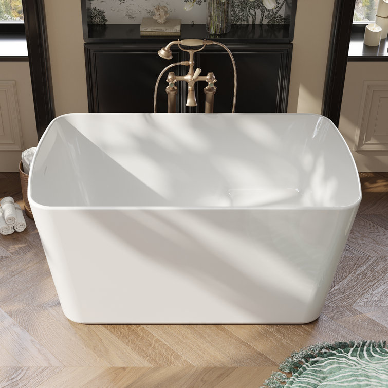 49'' White Freestanding Acrylic Soaking Bathtub