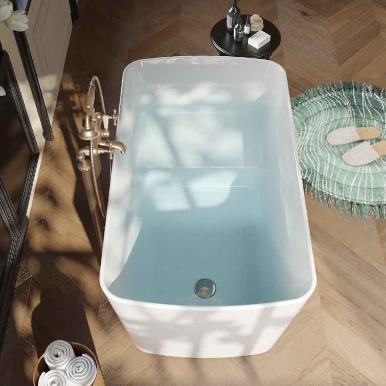 49'' White Freestanding Acrylic Soaking Bathtub