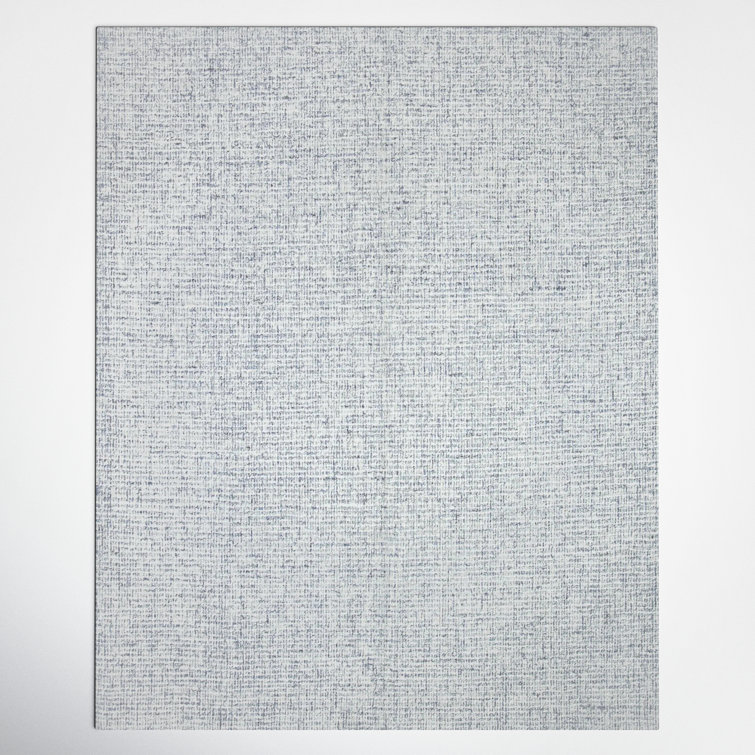 Hand-Tufted Blue Wool Rectangular 9' x 12' Area Rug