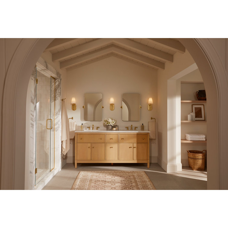 Vibrant Brushed Moderne Brass Double Robe Hook