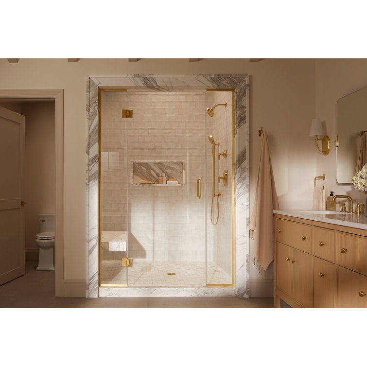 Vibrant Brushed Moderne Brass Wall Mounted Shower Kit