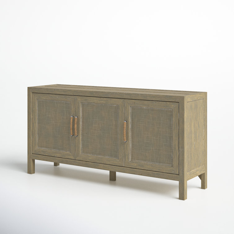 Anders Coastal Rattan Media Console with Rope Pulls