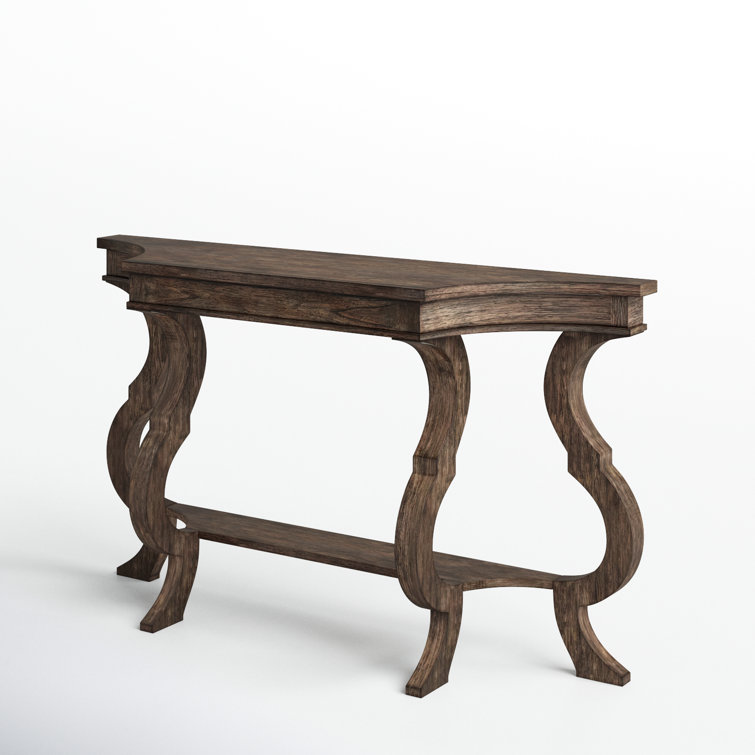 Lincoln Park Traditional Gray-Brown Demilune Console Table with Storage