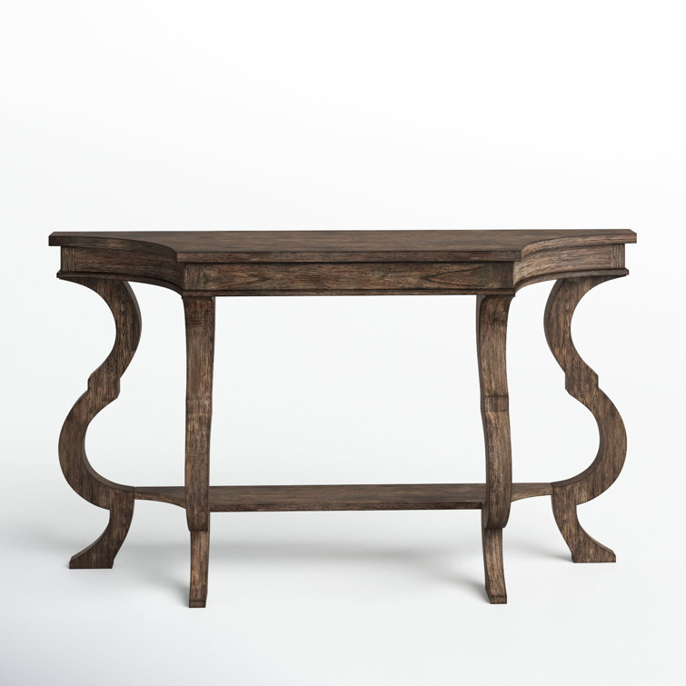 Lincoln Park Traditional Gray-Brown Demilune Console Table with Storage