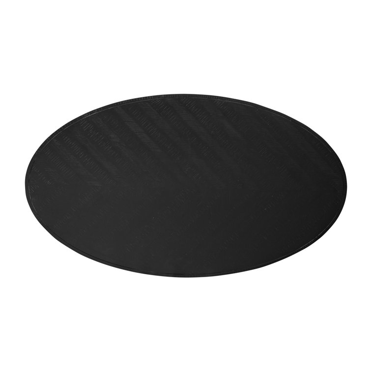Transitional Rustic Acacia Wood Round Dining Table with Black Legs
