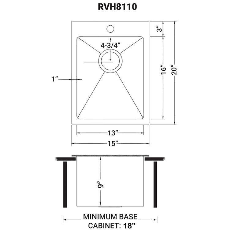 Gunmetal Black Stainless Steel Drop-In Topmount Bar Prep Sink