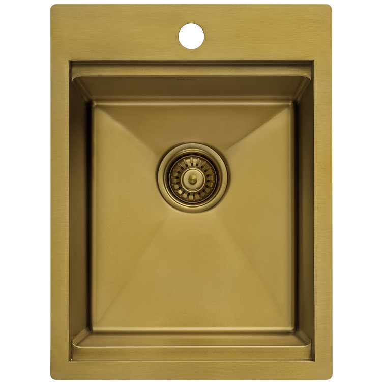 Ruvati 15'' Stainless Steel Workstation Sink with Sapele Wood Cutting Board