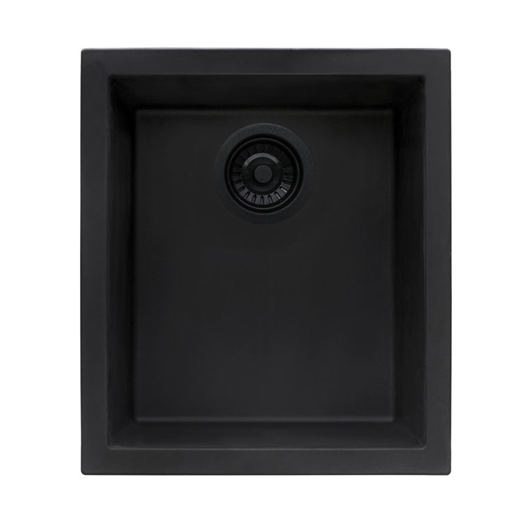 Midnight Black Granite Composite Undermount Single Bowl Sink