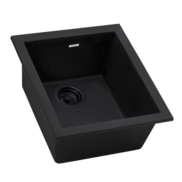 Midnight Black Granite Composite Undermount Single Bowl Sink