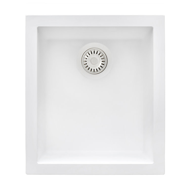 Arctic White Granite Composite Undermount Single Bowl Sink