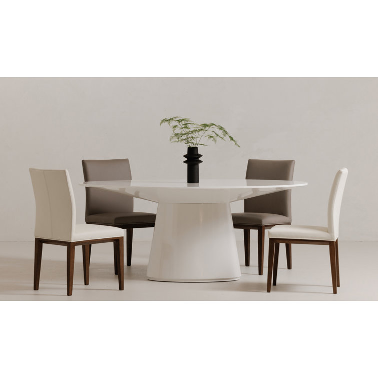 Royale Contemporary Oval White Wood Dining Table for Six