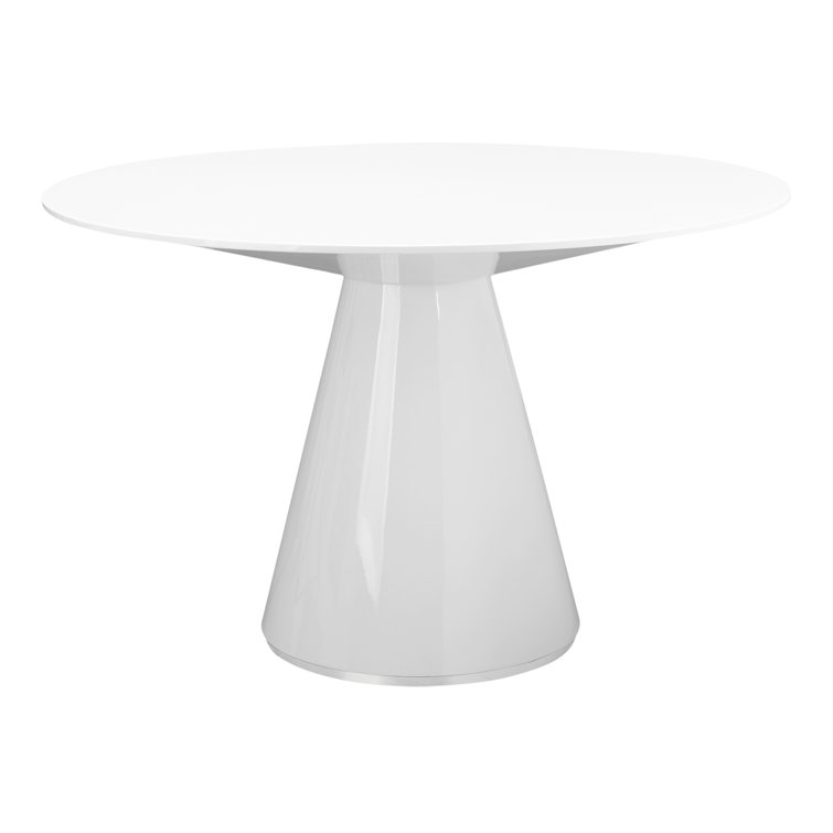 Otago Contemporary 47" Round White Reclaimed Wood Dining Table