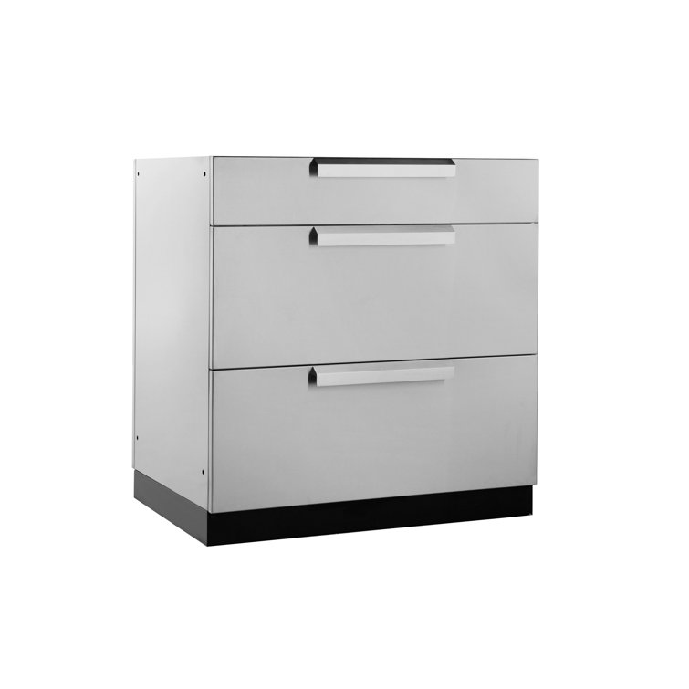 Stainless Steel 3-Drawer Outdoor Kitchen Cabinet