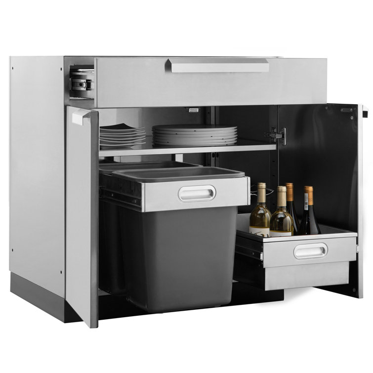 Stainless Steel 32-Inch Outdoor Bar Cabinet with Drawer