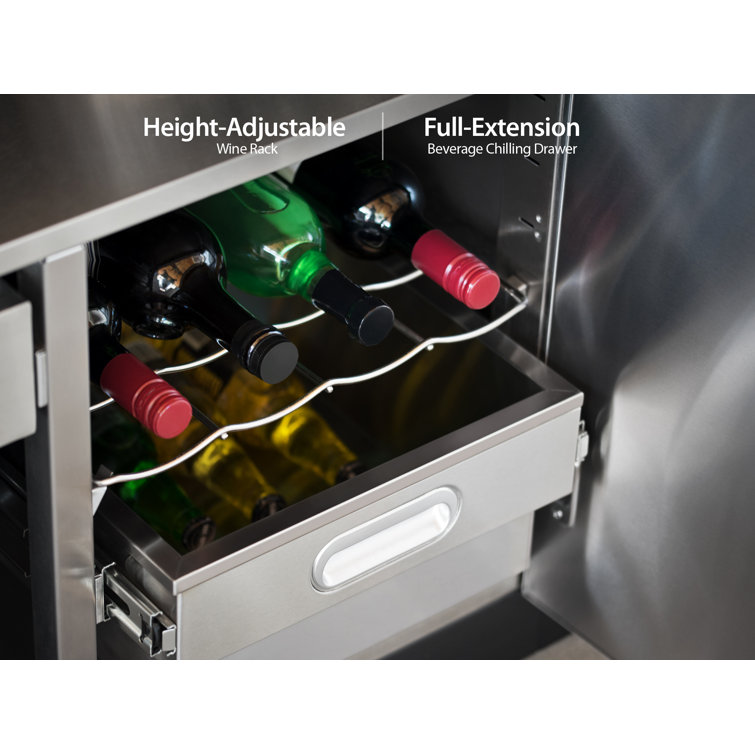 Stainless Steel 32-Inch Outdoor Bar Cabinet with Drawer