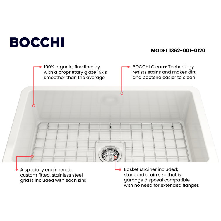 Sotto 32'' White Fireclay Single Bowl Drop-in Kitchen Sink