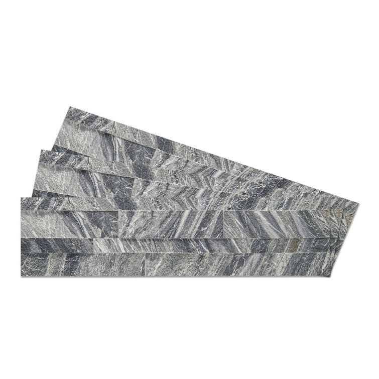 23.6'' Gray Natural Stone Peel and Stick Wall Tile