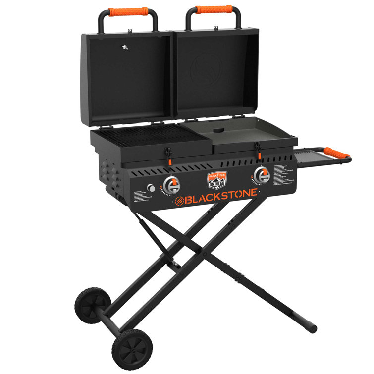 Black 49" Propane Outdoor Griddle with Stainless Steel Burners