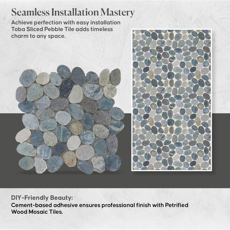 Toba Natural Stone Pebble Mosaic Tile for Indoor and Outdoor Use