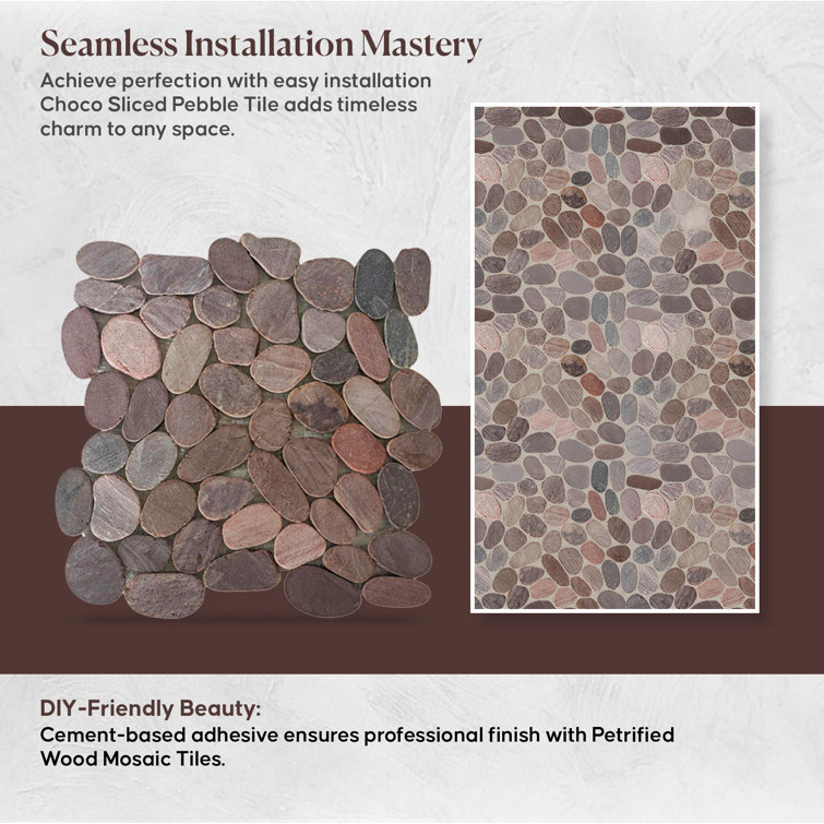 Choco Natural Stone Pebble Mosaic Tile for Indoor and Outdoor