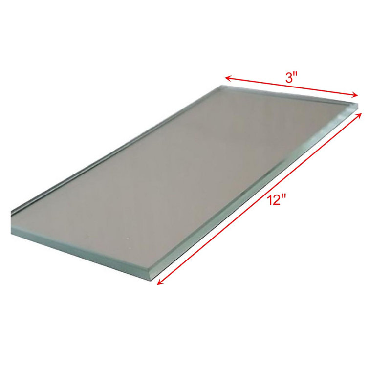 Silver Polished Glass Subway Peel and Stick Wall Tile