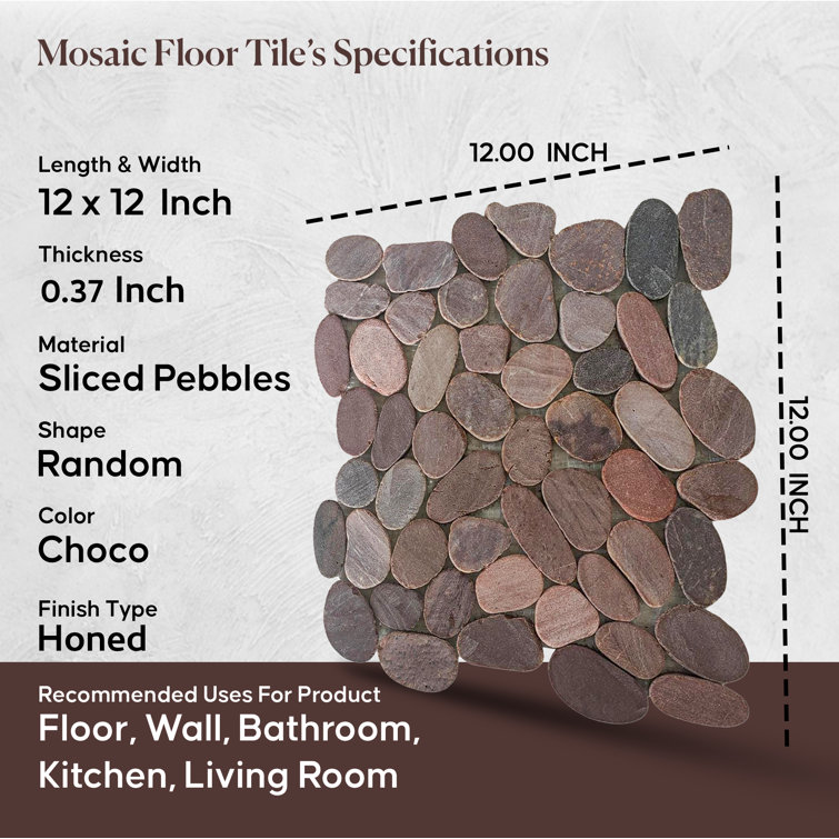 Choco Natural Stone Pebble Mosaic Tile for Indoor and Outdoor