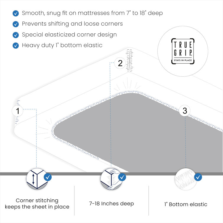 Full Dark Gray Cotton Percale Sheet Set with Pillowcases
