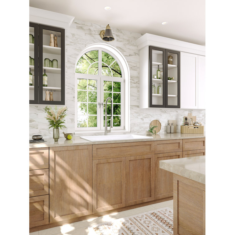 White Fireclay Farmhouse Drop-In Kitchen Sink with Accessories