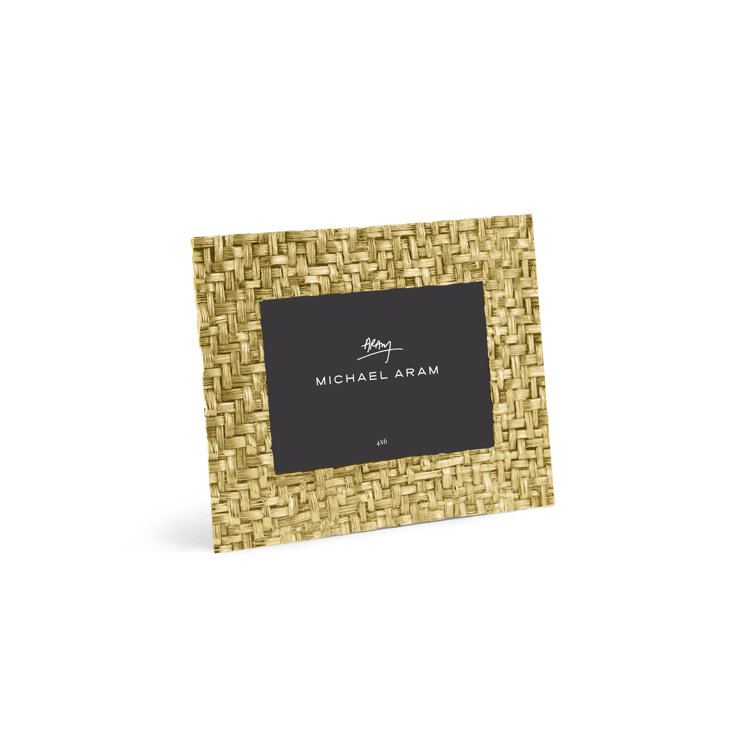 Antique Gold Woven 4x6 Photo Frame