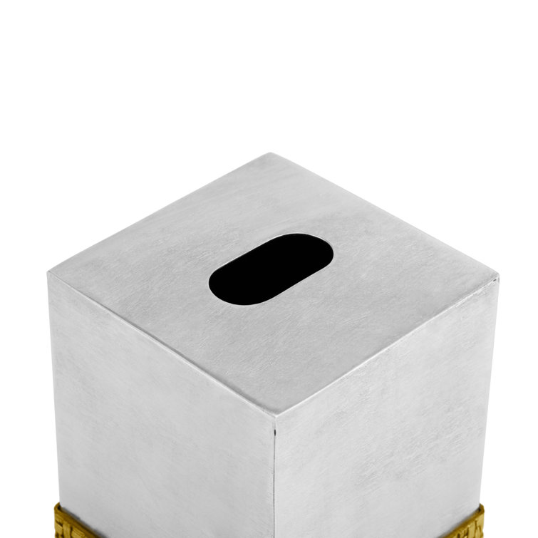 Stainless Steel and Gold Woven Tissue Box Holder