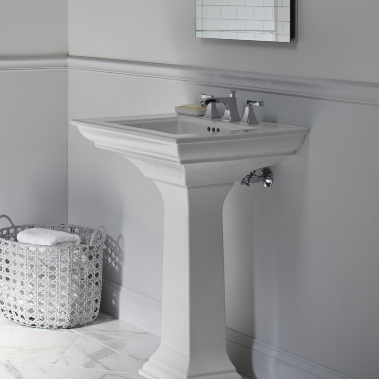 Elegant White Fireclay Memoirs Pedestal Sink Base