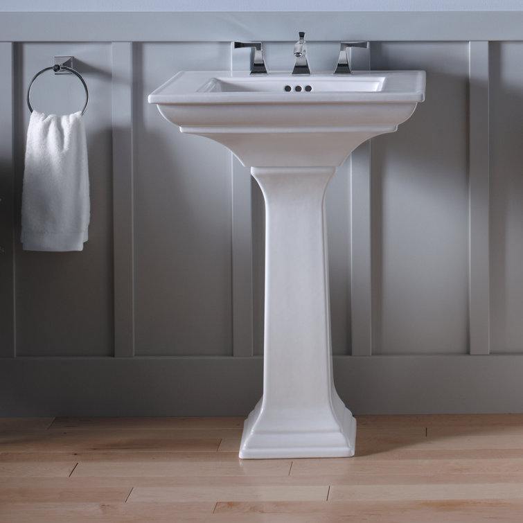 Elegant White Fireclay Memoirs Pedestal Sink Base