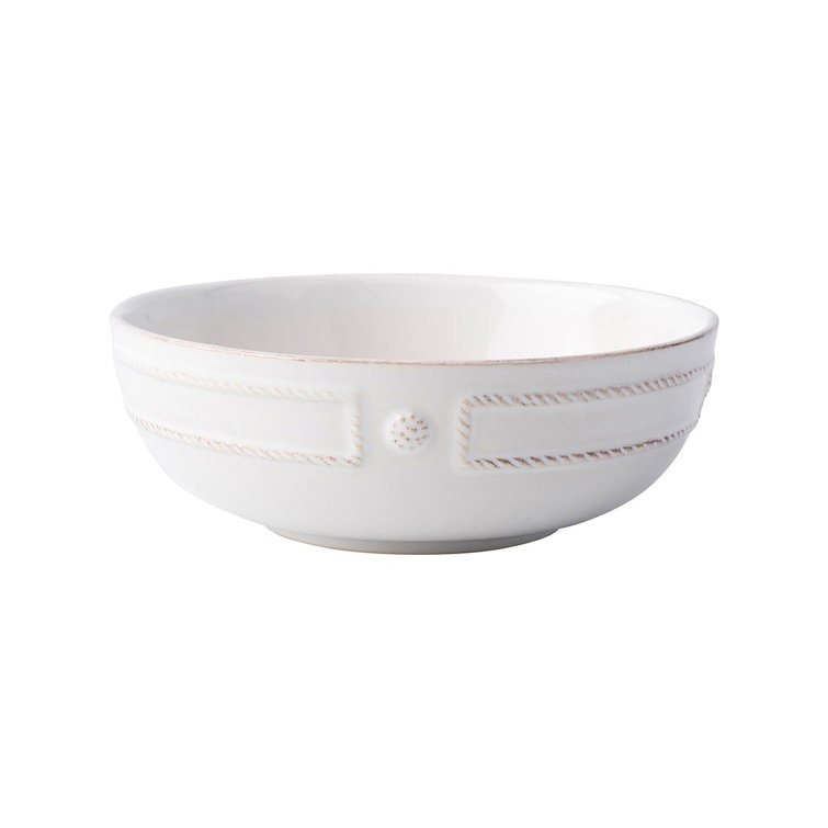 White Ceramic Embossed Cottagecore Salad Plate Set