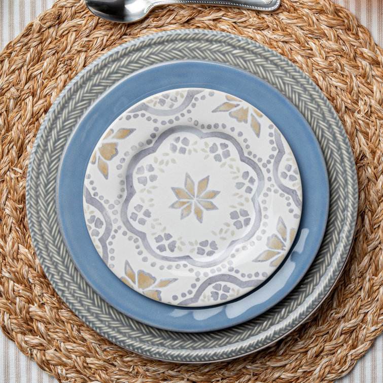 Bohemian Hand-Painted Ceramic Appetizer Plate with Floral Motif